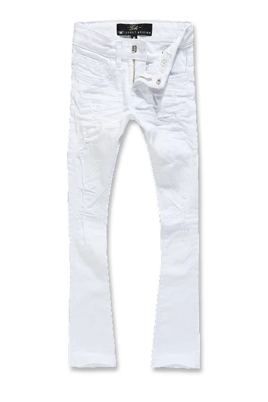Hipster Skinny Men's JeansKids Stacked Tribeca Twill Pants (White)