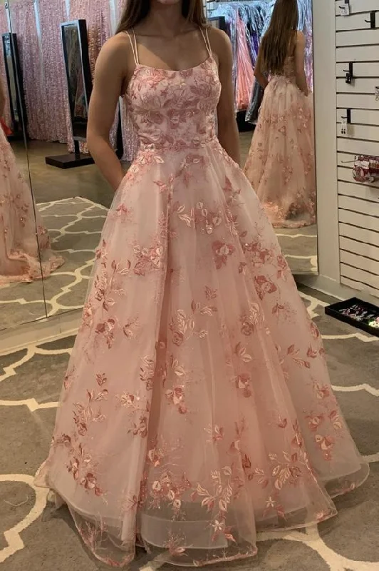 Maternity DressPink tulle lace long ball gown dress A line evening dress   cg24941