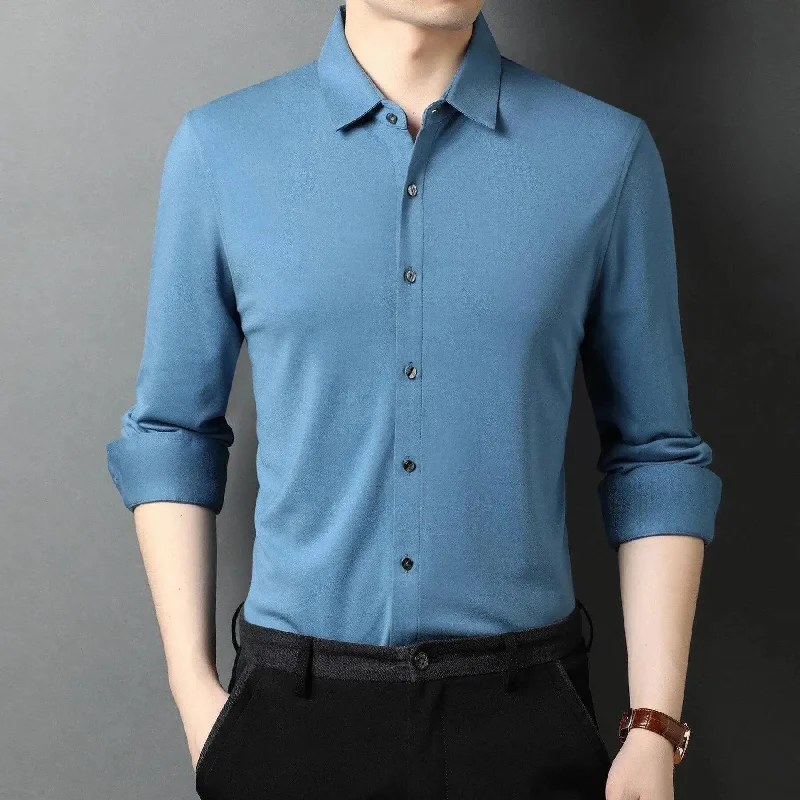 Men's Checked Short-Sleeve Shirts for Summer FunFerell Satin Dress Shirt For Men