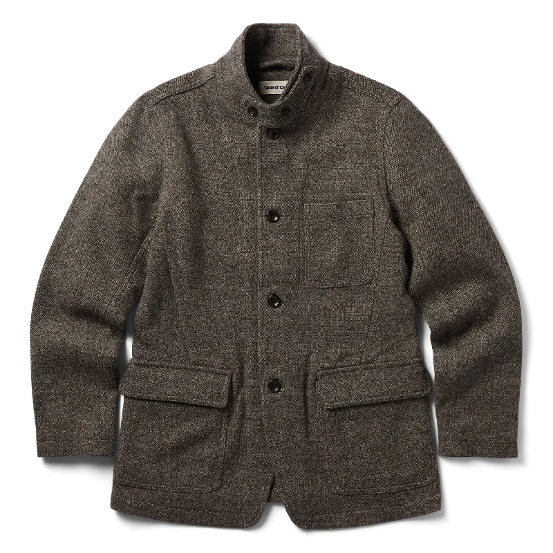 Men's Coats with ButtonsThe Gibson Jacket in Khaki Donegal Wool