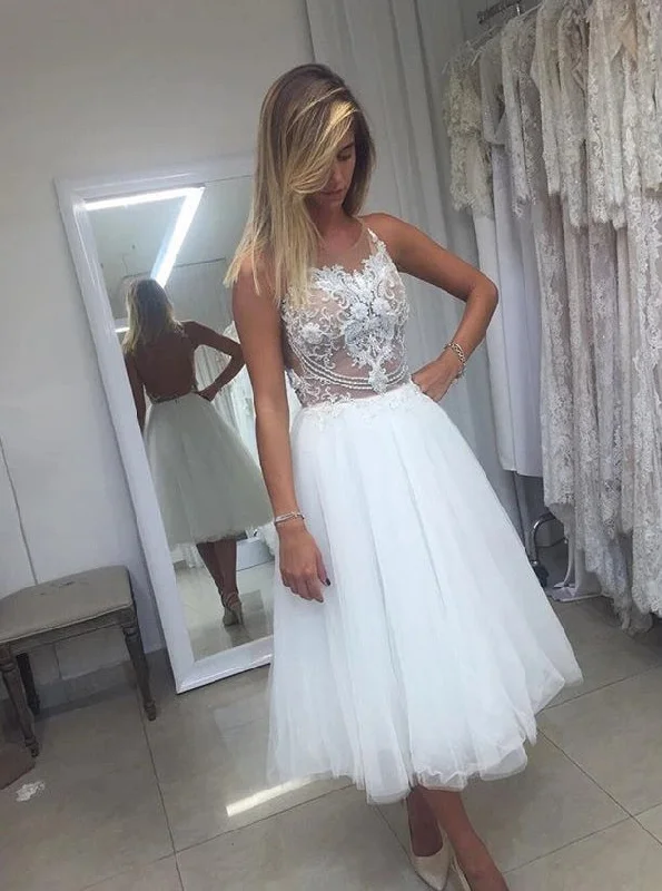 women's high-end dressesA-line Short Backless Wedding Dresses Lace Applique Short Bridal Gown OW683 women's high-end dressesA-line Short Backless Wedding Dresses Lace Applique Short Bridal Gown OW683