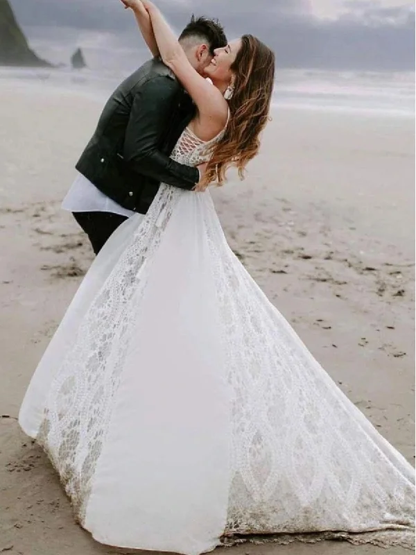 Petite DressNew Arrival Bohemian Spaghetti Straps Beach Wedding Dresses With Adjustable Drawstring B0010 Petite DressNew Arrival Bohemian Spaghetti Straps Beach Wedding Dresses With Adjustable Drawstring B0010