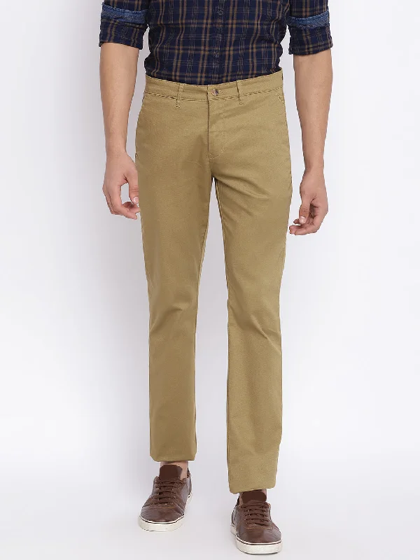 Men's Pants with Zippered PocketsMen's Casual Flat front Khaki  Trousers