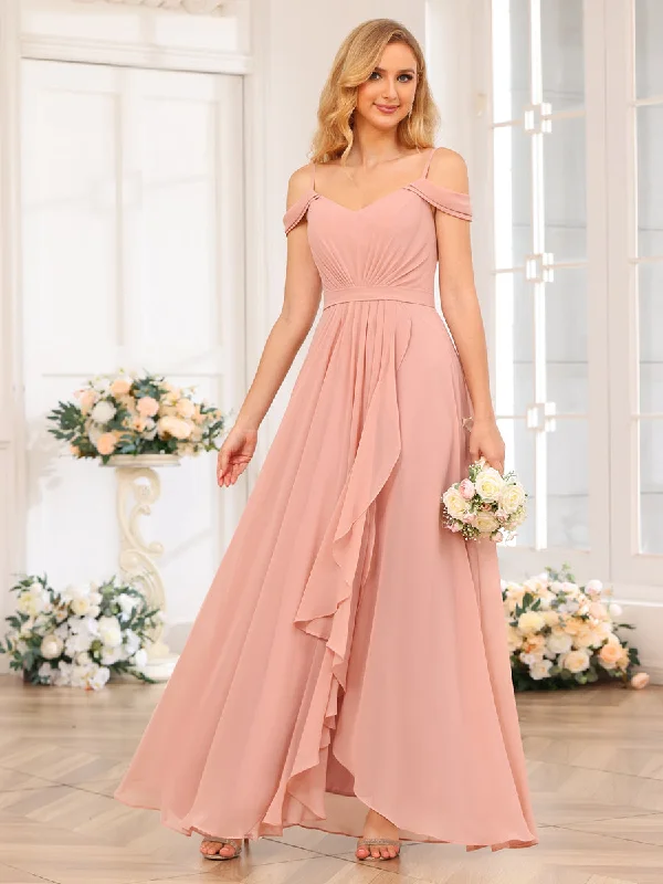 Beaded DressA-Line/Princess Spaghetti Straps Long Wedding Party Dresses with Split Side Beaded DressA-Line/Princess Spaghetti Straps Long Wedding Party Dresses with Split Side