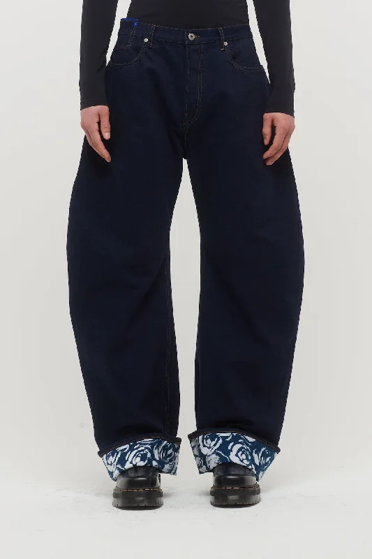 Men's Pants with Patchwork PatternsBurberry Spring Denim in Indigo Blue