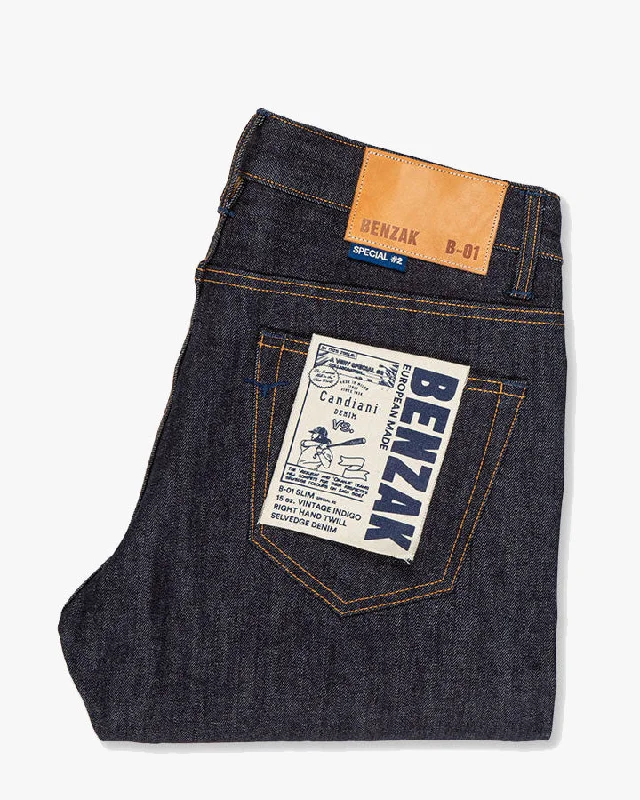 Inexpensive Men's JeansBenzak Denim Developers B-01 Slim Mens Jeans - Special #2 15oz Vintage Indigo Selvedge