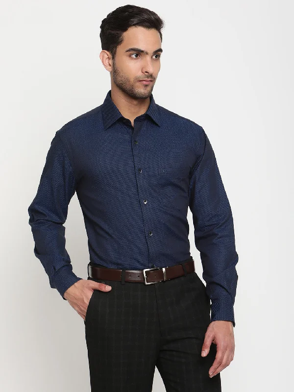 Men's Color-Blocking Shirts for a Statement LookMen's Peacock Blue Party Self Textured Full Sleeve Shirt Men's Color-Blocking Shirts for a Statement LookMen's Peacock Blue Party Self Textured Full Sleeve Shirt