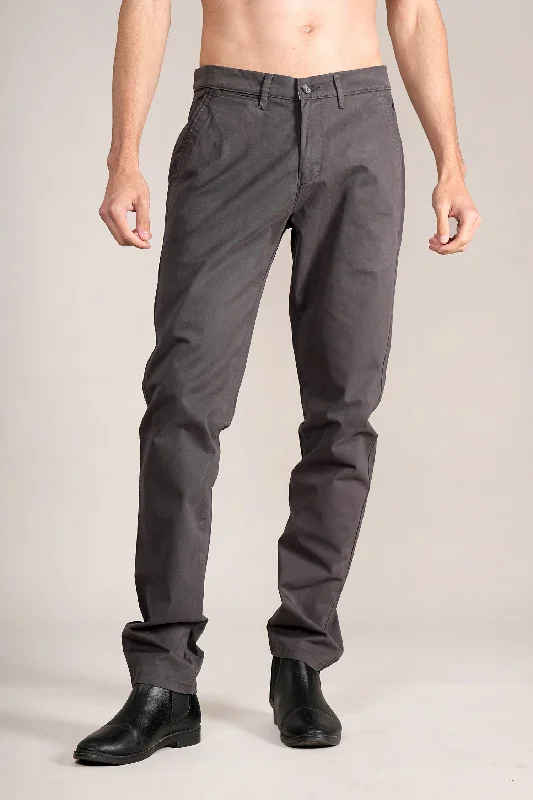 Men's Casual Pants for Everyday WearMen's Dark Grey Solid Non-Pleated Casual Trouser Men's Casual Pants for Everyday WearMen's Dark Grey Solid Non-Pleated Casual Trouser