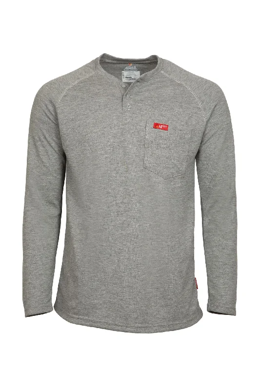 Men's Sweaters with SequinsFlame-Resistant Raglan Sleeve Henley T-Shirt – 6oz. Tecasafe® Plus | Gray Men's Sweaters with SequinsFlame-Resistant Raglan Sleeve Henley T-Shirt – 6oz. Tecasafe® Plus | Gray
