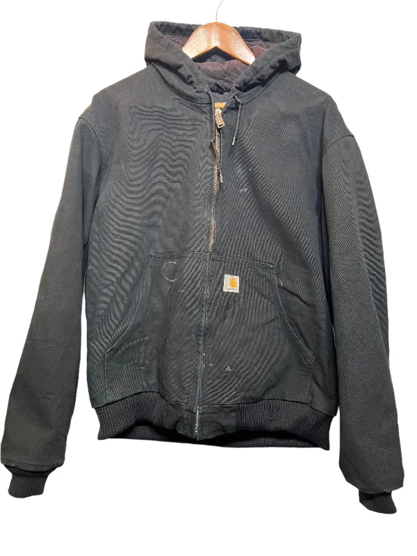 Men's Coats with Velcro ClosuresCarhartt Mens Black Jacket (Size L)
