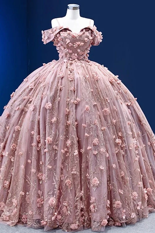 women's empire-line dressesPink Romantic Floor Length Ball Gown Flower Appliques Spaghetti Straps Quinceanera Dresses women's empire-line dressesPink Romantic Floor Length Ball Gown Flower Appliques Spaghetti Straps Quinceanera Dresses