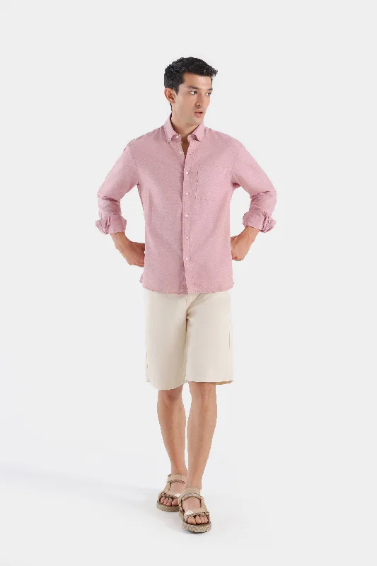 Men's Logo T-Shirts for Brand RepresentationCotton Linen Shirt with Pocket Detail