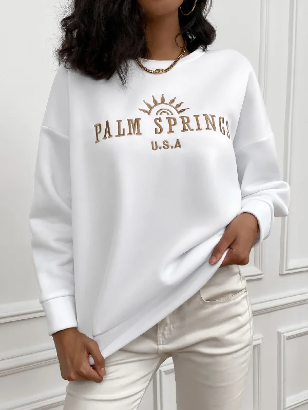 Men's Sweaters with Stand-Up CollarsKittenAlarm - Letter Graphic Drop Shoulder Sweatshirt Men's Sweaters with Stand-Up CollarsKittenAlarm - Letter Graphic Drop Shoulder Sweatshirt