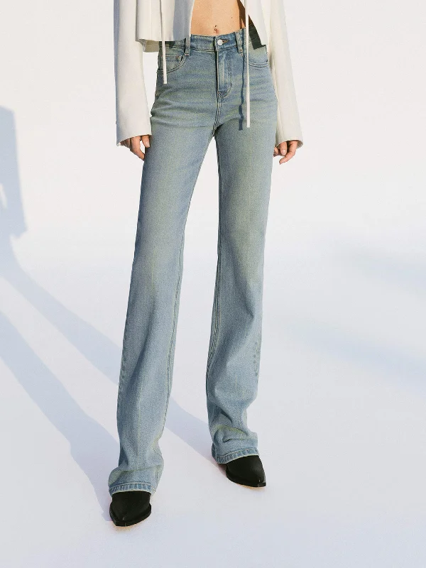 Elegant Men's JeansHeart Print Straight Jeans