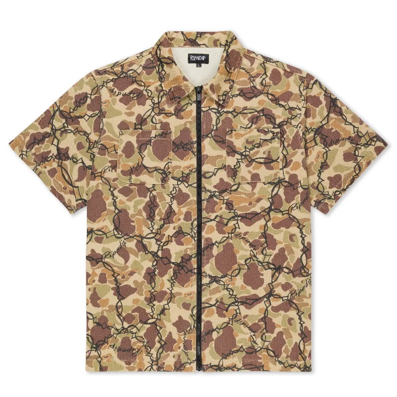 Men's Solid-Colored Shirts for VersatilityWired Zip Up Shirt (Tan)