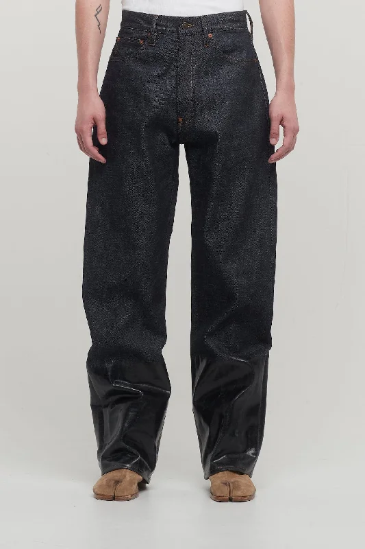 Men's Dress Pants for Special OccasionsMaison Margiela Denim Trouser with Lacquered Cuff Men's Dress Pants for Special OccasionsMaison Margiela Denim Trouser with Lacquered Cuff