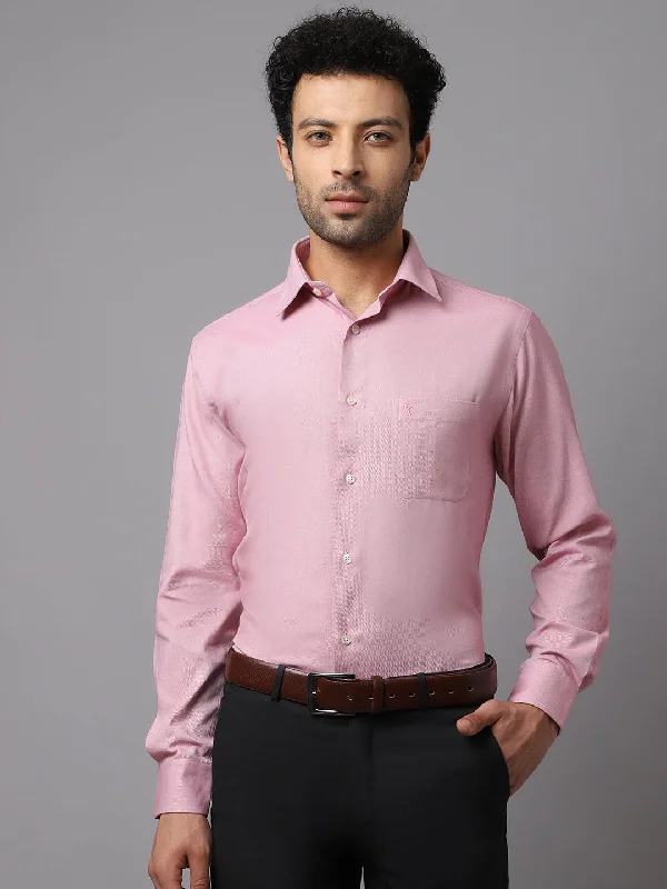 Men's Pattern-Play Shirts for a Fun TwistMen's Red Formal Self Textured Full Sleeve Shirt Men's Pattern-Play Shirts for a Fun TwistMen's Red Formal Self Textured Full Sleeve Shirt