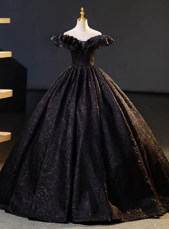 Chic DressBlack Lace Off the Shoulder Quinceanera Dress