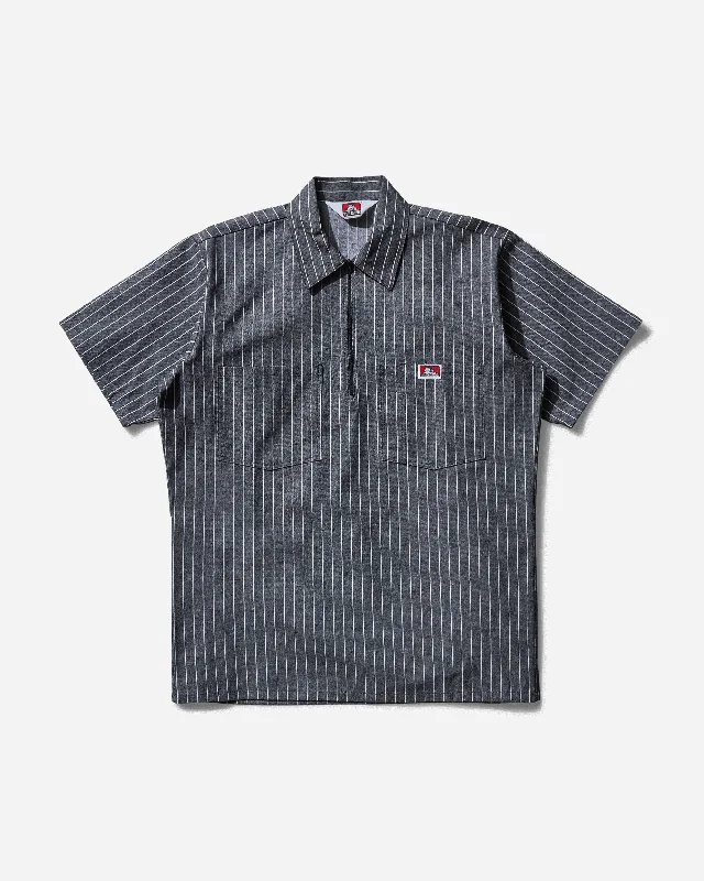 Men's Floral Print Shirts for Spring and SummerMen's Stripe 1/2 Zip Shortsleeve Shirt Butcher Block Stripe Black Men's Floral Print Shirts for Spring and SummerMen's Stripe 1/2 Zip Shortsleeve Shirt Butcher Block Stripe Black