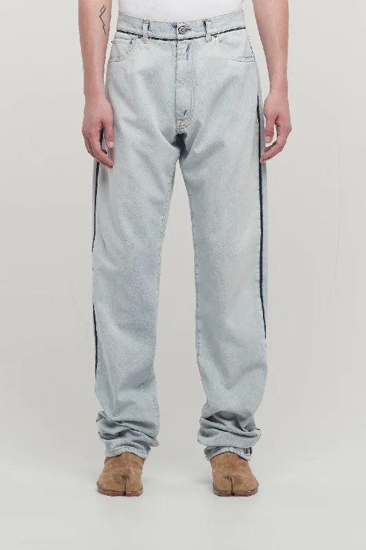 Layered Men's OverallsMaison Margiela 5 Pocket Jeans in Ice Denim