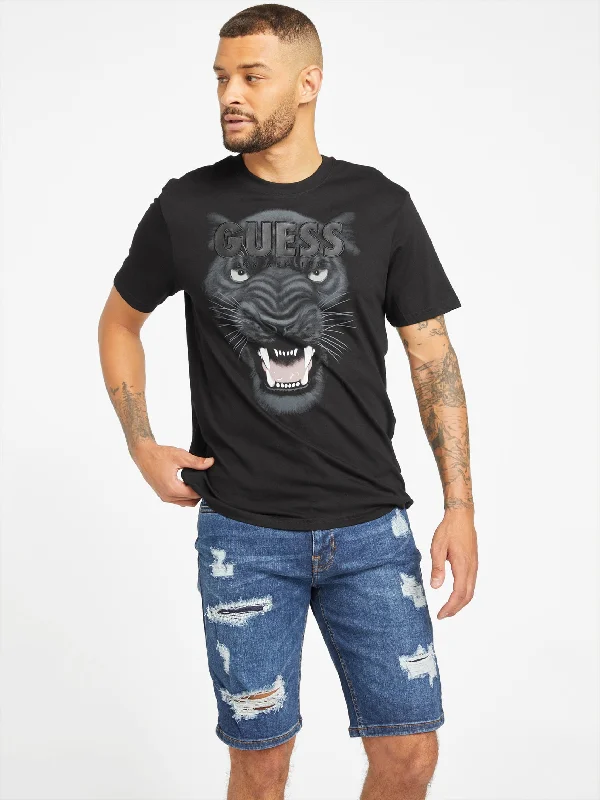 Men's Sweaters with Asymmetrical HemlinesPerrie Panther Tee