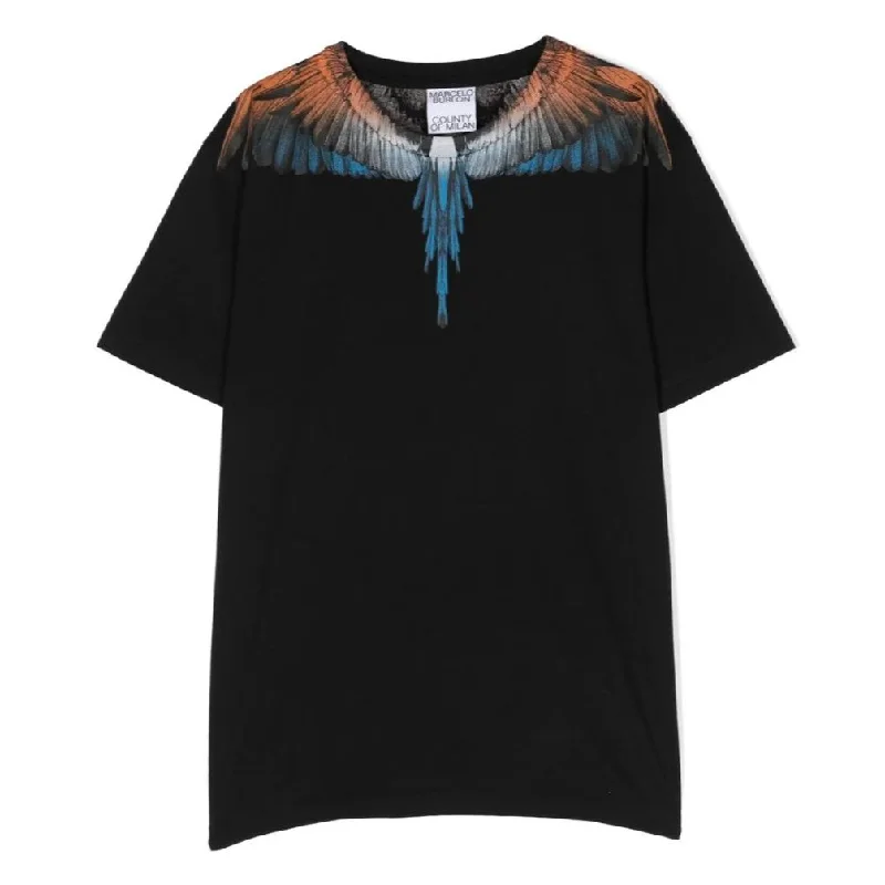 Men's Sweaters with Kangaroo PocketsBlack Icon Wings Short-Sleeve T-shirt