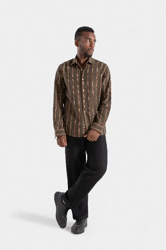 Men's Pattern Mixing Shirts for Creative StyleCotton Blend Striped Shirt