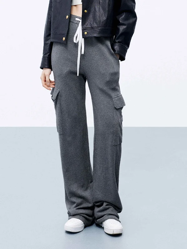Elegant Straight-Leg Men's JeansDrawstring Waist Cotton Pants