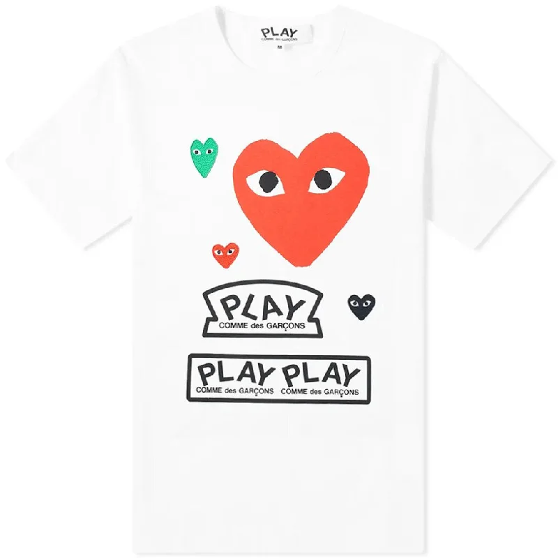 Solid-Colored Men's SweatersRed Colorful Hearts T-Shirt