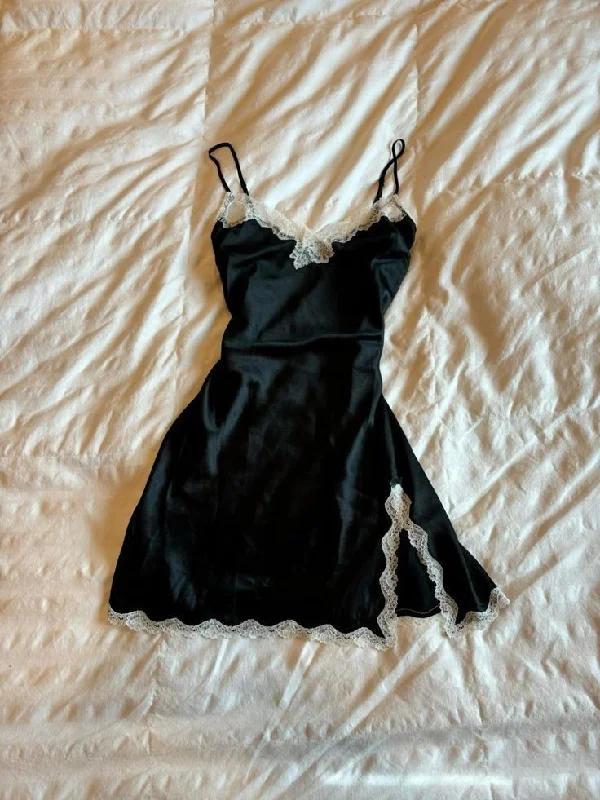 Velvet Dressblack short party dress homecoming evening dress with lace     cg25312