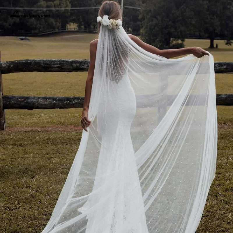 Casual DressRoycebridal Luxury Pearls 3m Wedding Long Veil with Comb