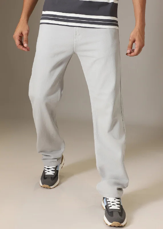Men's Skinny Jeans with Stretch FabricGris Grey Straight Fit Denim