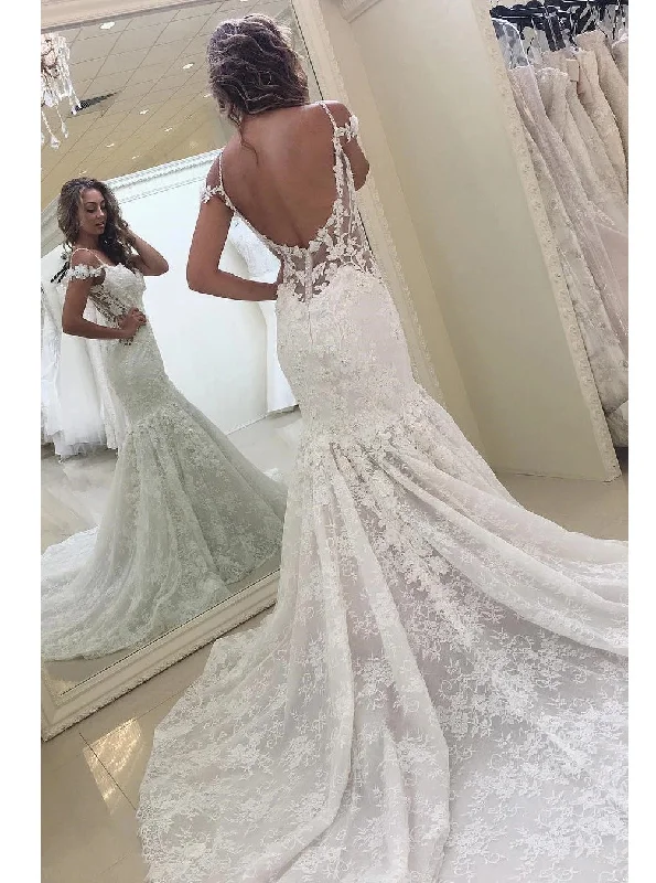 women's maximalist dressesLace Appliques Backless Wedding Dresses Sleeveless Mermaid Bridal Gown OW687 women's maximalist dressesLace Appliques Backless Wedding Dresses Sleeveless Mermaid Bridal Gown OW687
