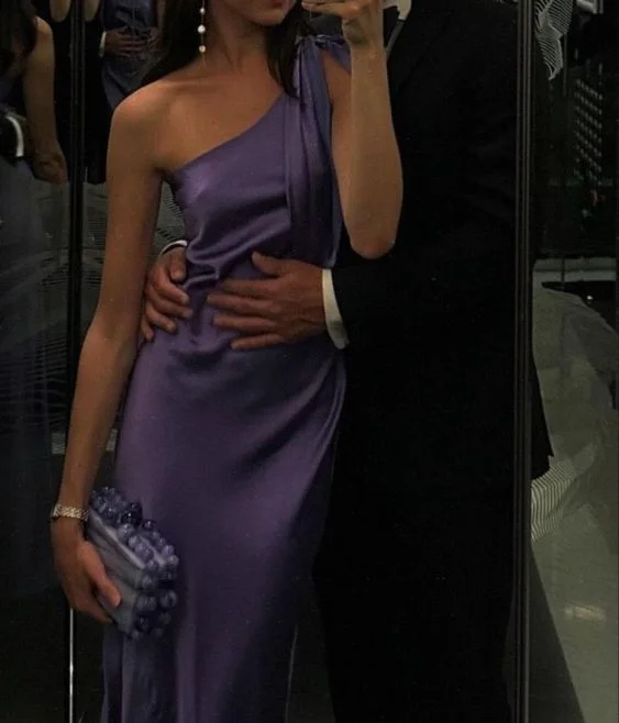 Skater DressClassy Purple One Shoulder Long Evening Dress,Purple Reception Dress cg25061 Skater DressClassy Purple One Shoulder Long Evening Dress,Purple Reception Dress cg25061