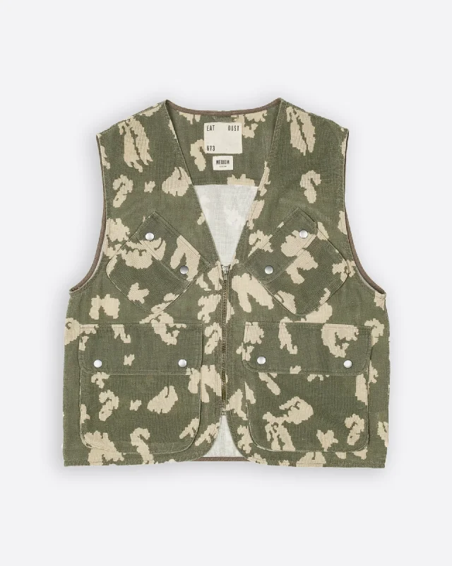 Men's Coats for Skinny MenTropical Vest Cloud Camo Mesh Light Green/Off White