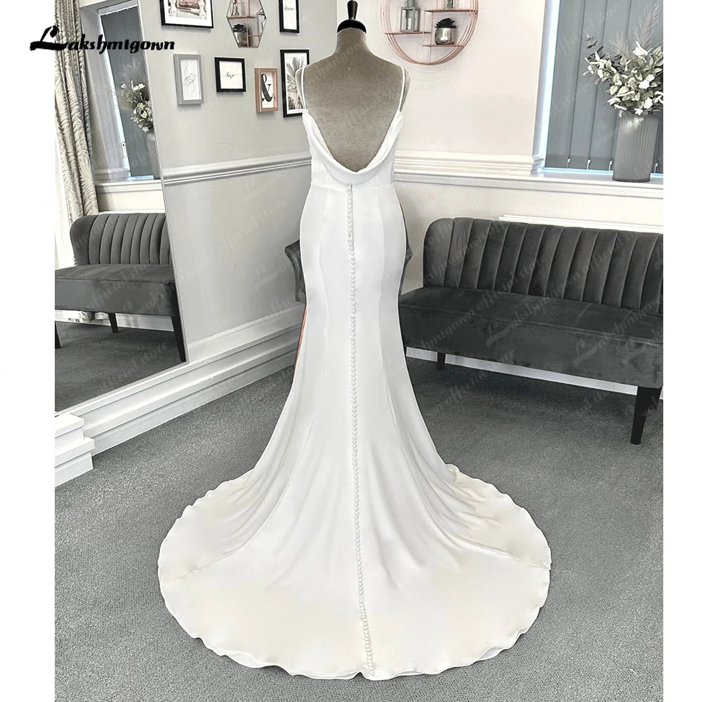 women's luxury dressesSexy Casual Wedding Dresses Court Train Mermaid / Trumpet Sleeveless Spaghetti Straps With Ruched 2025 Summer Bridal Gowns women's luxury dressesSexy Casual Wedding Dresses Court Train Mermaid / Trumpet Sleeveless Spaghetti Straps With Ruched 2025 Summer Bridal Gowns