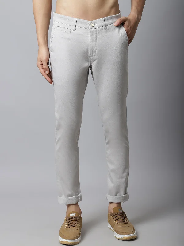 Men's Pants with Turn-Up CuffsMen's Casual Flat front Fawn  Trousers