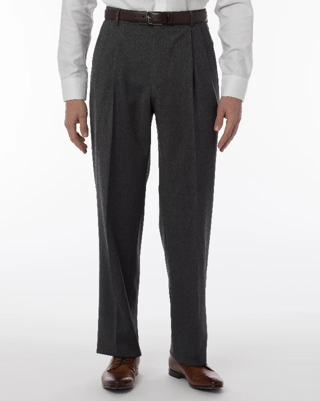 Men's Patterned Pants with ChecksBallin Pants - Manchester Super 120's Gabardine - Mid Grey Men's Patterned Pants with ChecksBallin Pants - Manchester Super 120's Gabardine - Mid Grey