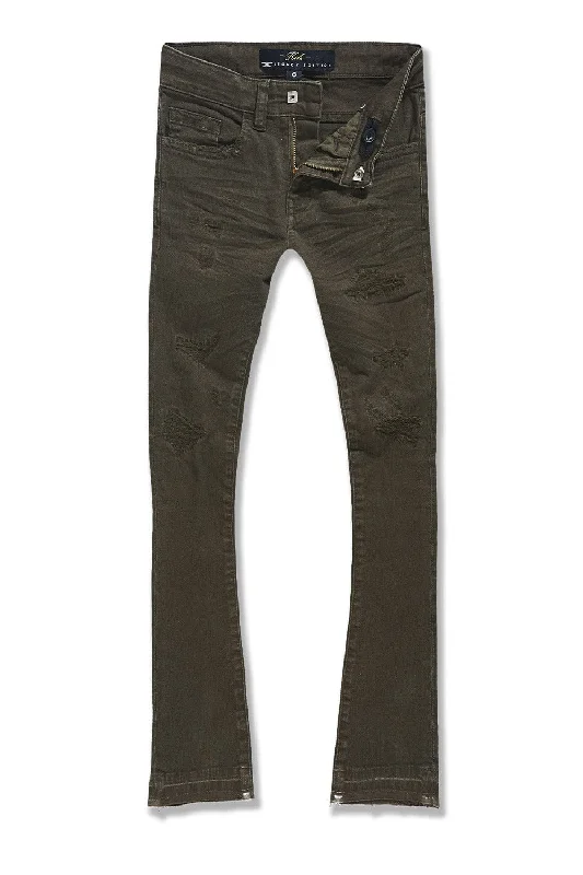Everyday Casual Men's JeansKids Stacked Tribeca Twill Pants (Army Green)