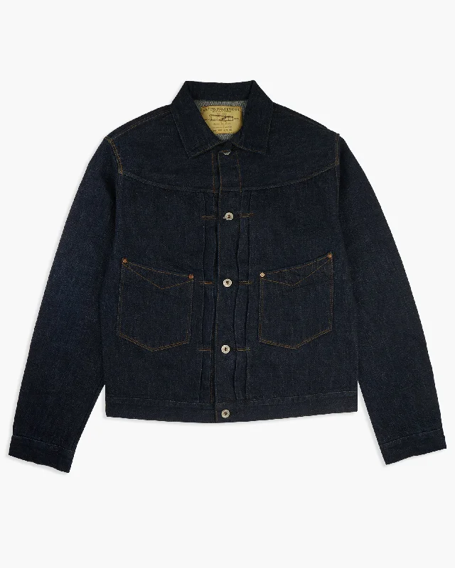 Men's Skinny JeansStevenson Overall Co. Saddle Horn 102 Type II Selvedge Denim Jacket - Indigo One Wash