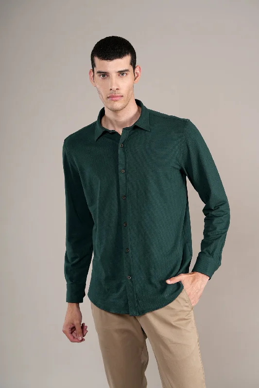 Men's Timeless Dress Shirts for Enduring StyleMen's Bottle Green Self Design Full Sleeves Casual Shirt Men's Timeless Dress Shirts for Enduring StyleMen's Bottle Green Self Design Full Sleeves Casual Shirt