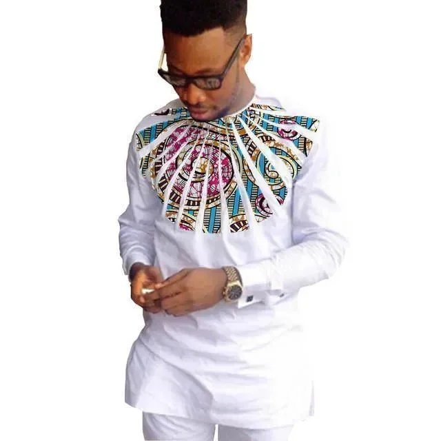 Men's Wingtip-Collar Shirts for a Classic TouchTimini African Shirts For Men