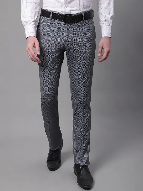 Men's Drawstring Pants for AdjustabilityMen's Formal Flat front Grey  Trousers