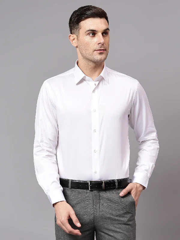 Men's Long-Sleeve Shirts for Year-Round WearMen's White Party Plain Satin Full Sleeve Shirt Men's Long-Sleeve Shirts for Year-Round WearMen's White Party Plain Satin Full Sleeve Shirt
