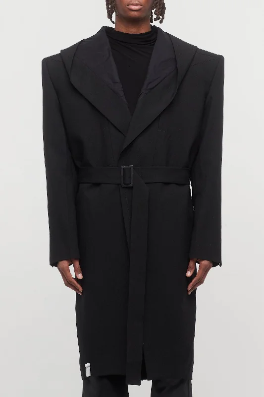 Men's Pants with Pleated FrontsRick Owens Hooded Lido Tatlin Coat