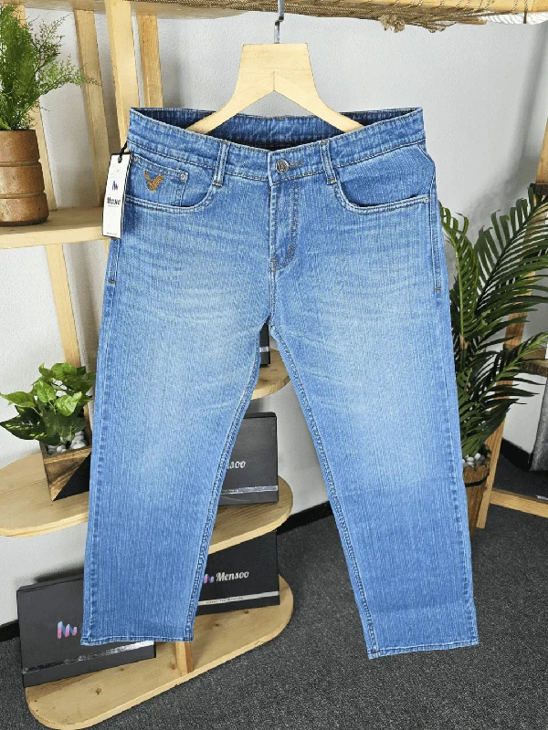 Zip-Fly Men's JeansStraight Fit Dark Denim Mid Blue