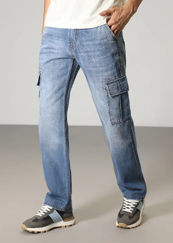 Latest Designer Men's JeansSlate Blue Baggy fit Jeans