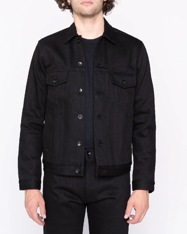 Men's Jeans with PocketsUnbranded UB942 Denim Jacket - 21oz Black Selvedge