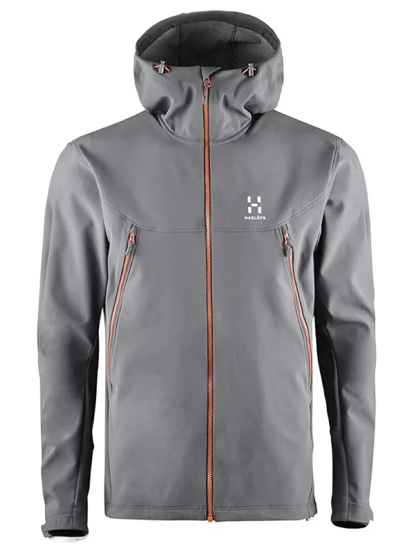Men's Coats with Tactical FeaturesMen's Stretch Logo Brand Jacket,Grey
