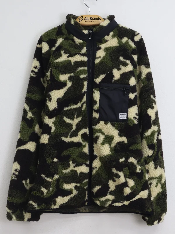 Men's Coats for City WearMen's Camo Printed Sherpa Jacket,Green